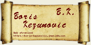 Boris Kezunović vizit kartica